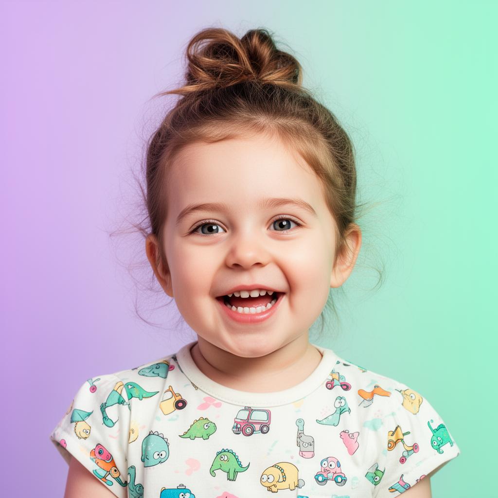 Smiling toddler girl looking adventurous